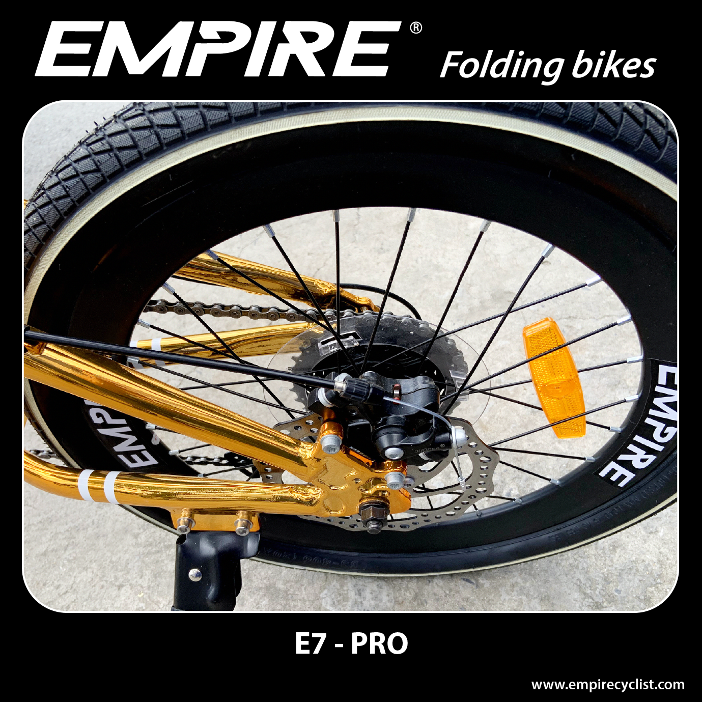 Xe đạp Gấp Empire – Model E7-Pro - Màu vàng