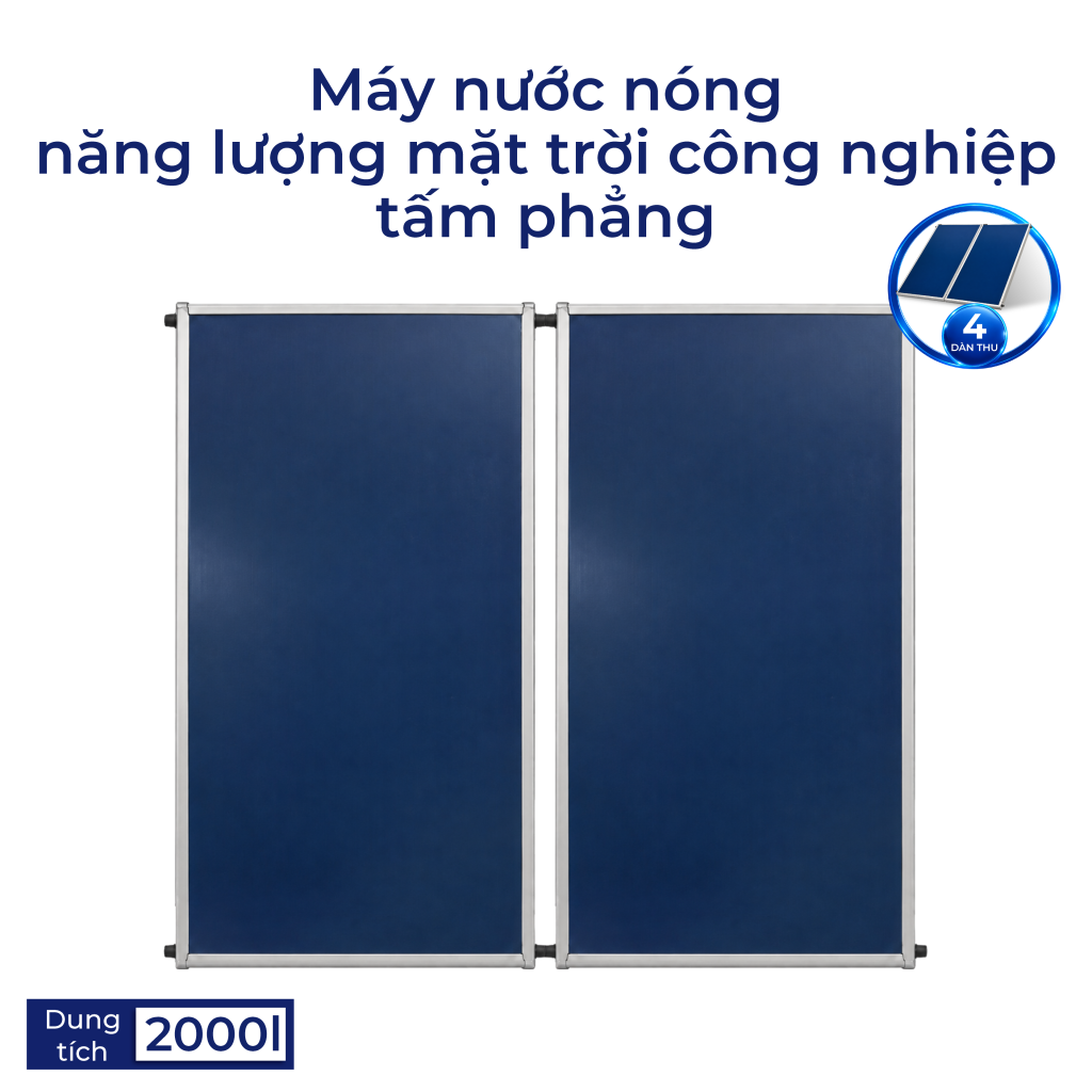 Dàn thu tấm thu nhiệt 2000L