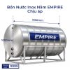 Bình Bảo Ôn Nước Nóng Inox Nằm Empire 1000L Chịu Áp 6 Bar 1000x1900mm