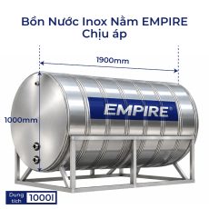 Bình Bảo Ôn Nước Nóng Inox Nằm Empire 1000L Chịu Áp 6 Bar 1000x1900mm