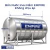 Bình bảo ôn nước nóng Inox nằm Empire 1500L không chịu áp đường kính 1100mm dài 2050mm